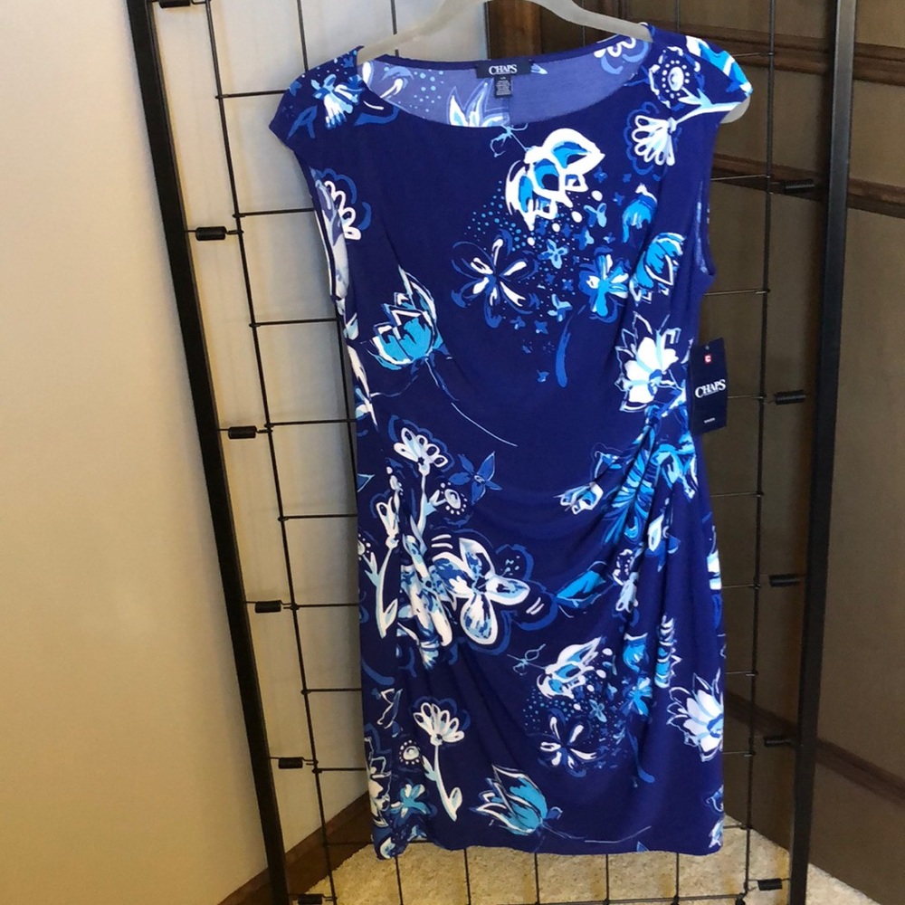 NWT Chaps Blue Floral Dress